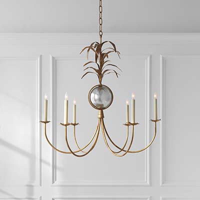 E.F. Chapman Oslo Chandelier in Gilded Iron by Visual Comfort